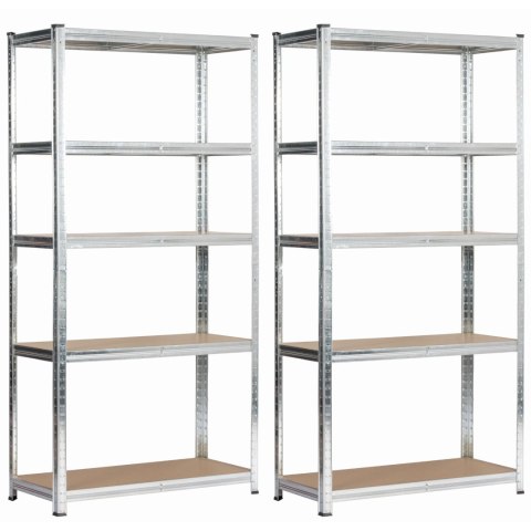 2x REGAŁ METALOWY 90x40x180 SREBRNY