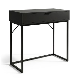 Konsola stolik loftowy MODENA 1 szuflada 80 cm Czarna Czarne nogi