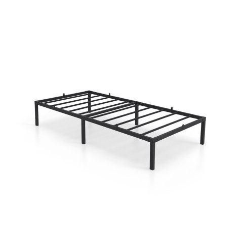 Łóżko Metalowe 90x190 cm Łóżko Gościnne Składane Metalowy Stelaż i Rama Czarne 6 nóżek 10 listew