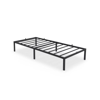 Łóżko Metalowe 90x200 cm Łóżko Gościnne Składane Metalowy Stelaż i Rama Czarne 6 nóżek 10 listew