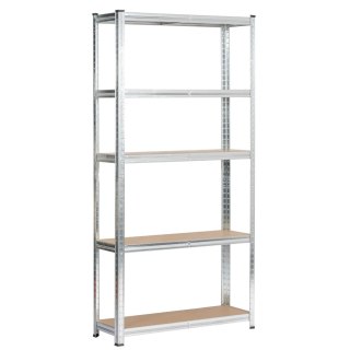 REGAŁ METALOWY 90x30x180 SREBRNY
