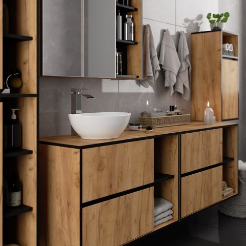SZAFKA ŁAZIENKOWA WISZĄCA VAMI W35 1D 1W DĄB CRAFT / CZARNY