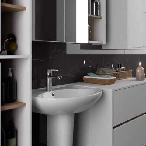SZAFKA ŁAZIENKOWA WISZĄCA VAMI W50 2D 6P BIAŁA / DĄB SONOMA