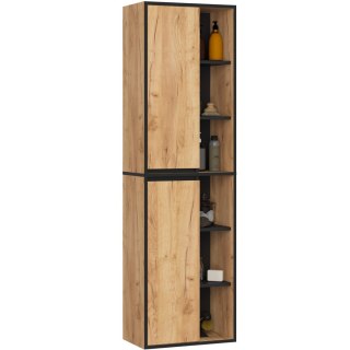 SZAFKA ŁAZIENKOWA WISZĄCA VAMI W50 2D 6P DĄB CRAFT / CZARNY