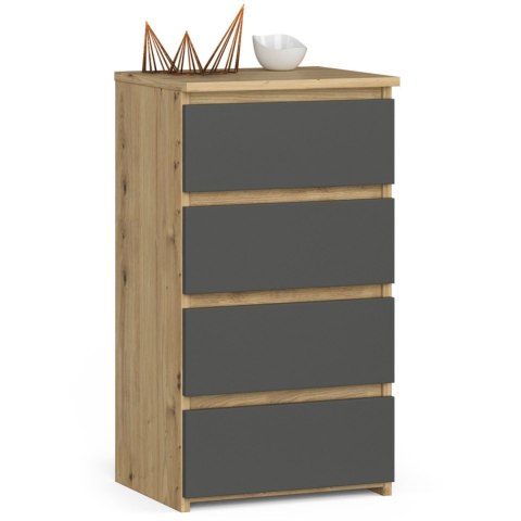 KOMODA CL4 PK DĄB ARTISAN / SZARA