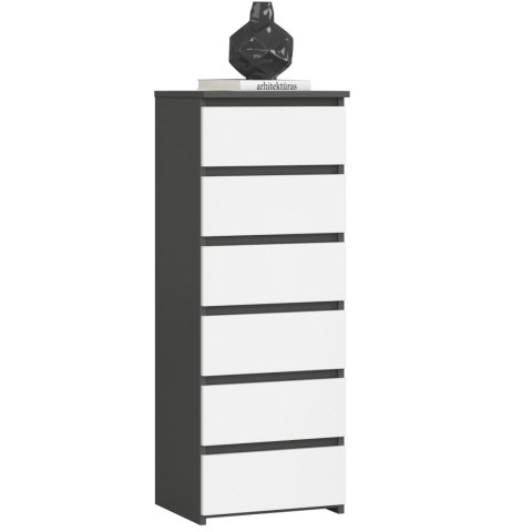 KOMODA CL6 PK GRAFIT SZARY / BIAŁA