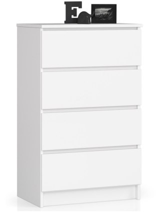 KOMODA K 60 cm 4 SZUFLADY PK BIAŁA
