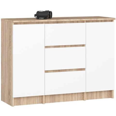 KOMODA K100 2D 3SZ PK DĄB SONOMA / BIAŁY