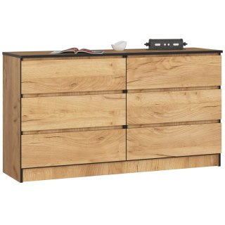 KOMODA K140 6SZ CLP PK DĄB CRAFT