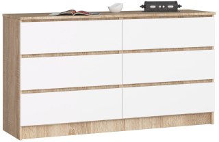 KOMODA K140 6SZ CLP PK DĄB SONOMA / BIAŁY
