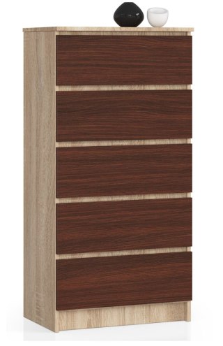 KOMODA K60 5SZ CLP PK DĄB SONOMA / VENGE