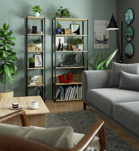 REGAŁ INDUSTRIALNY 400 CZARNY/DĄB ARTISAN