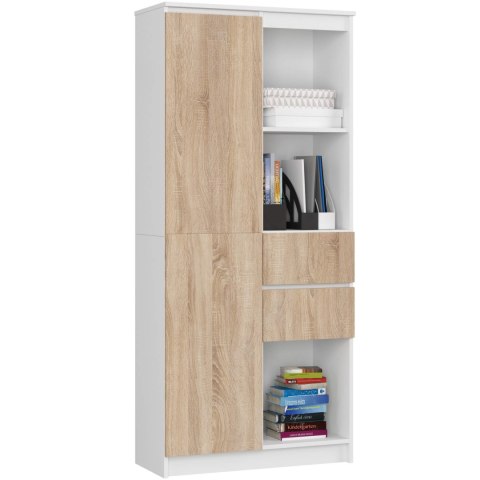 REGAŁ R15 R80 1D 2SZ CLP PK BIAŁY / SONOMA