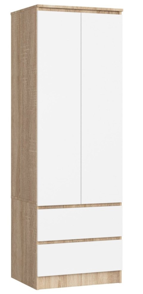 SZAFA STAR S 60 cm 2 DRZWI 2 SZUFLADY PK SONOMA / BIAŁA