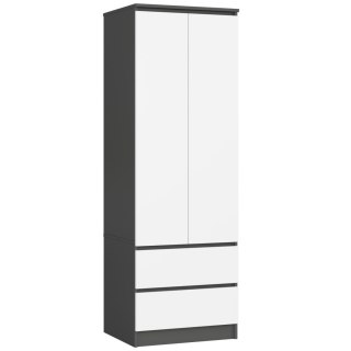 SZAFA STAR S60 2D 2SZ PK GRAFIT SZARY / BIAŁA