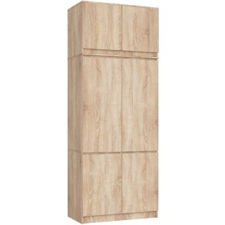 Szafa z nadstawką S 90 cm 6 drzwi 6 półek - dąb sonoma