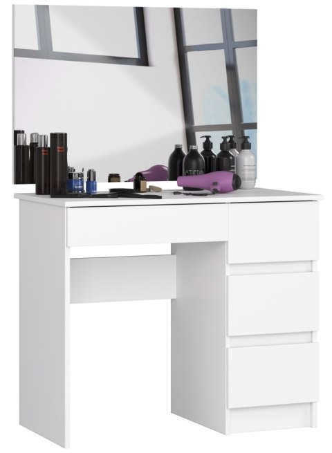 TOALETKA KOSMETYCZNA Z LUSTREM T-6/SL 900x600 PRAWA PK BIAŁA
