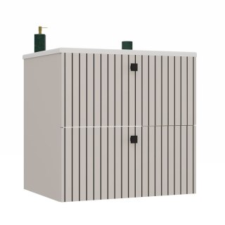 SZAFKA POD UMYWALKĘ TIGO 60 2S KASZMIR RYFLOWANY FRONT + UMYWALKA