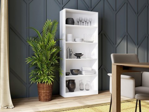 Zestaw mebli - biurko Kuba z nadstawką 130 + Komoda 2D2S + Regał R80 BIEL