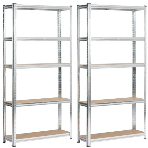 2x REGAŁ METALOWY 90x30x180 SREBRNY