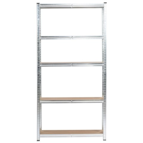 2x REGAŁ METALOWY 90x30x180 SREBRNY