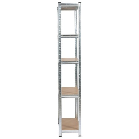 2x REGAŁ METALOWY 90x30x180 SREBRNY