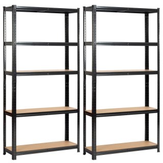 2x Regał metalowy garażowy 90x30x180 czarny