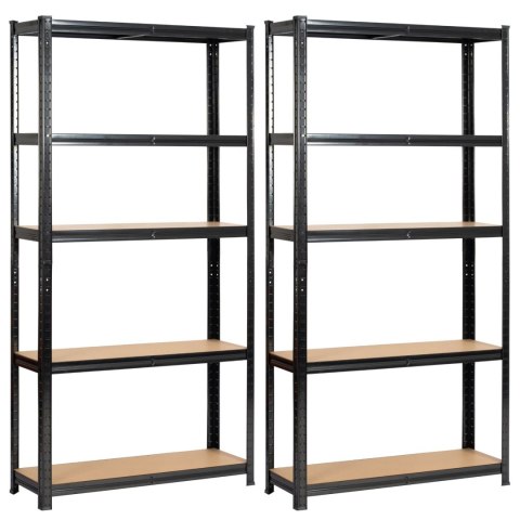 2x Regał metalowy garażowy 90x30x180 czarny