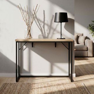 Konsola stolik loftowy ORIGO 90 cm Dąb Artisan Czarne nogi