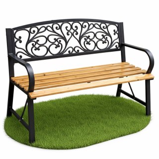 ŁAWKA OGRODOWA NERINA CZARNA / NATURALNE DREWNO