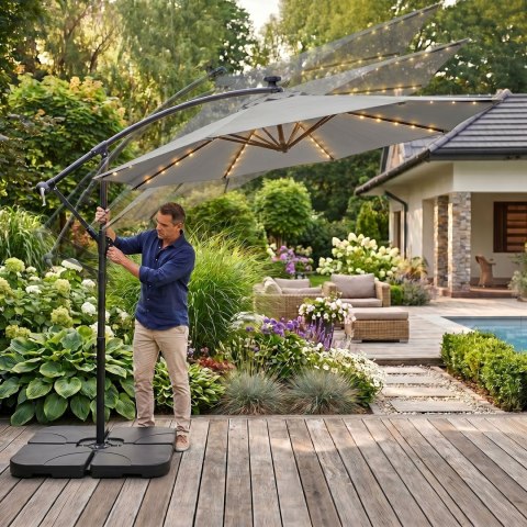 PARASOL OGRODOWY MILIN JASNOSZARY