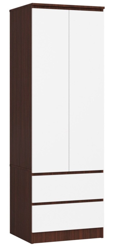 SZAFA STAR S 60 cm 2 DRZWI 2 SZUFLADY PK WENGE / BIAŁA
