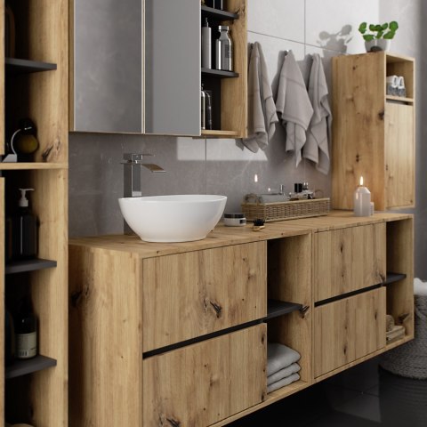 SZAFKA ŁAZIENKOWA WISZĄCA VAMI W35 1D 1W DĄB ARTISAN / GRAFIT SZARY