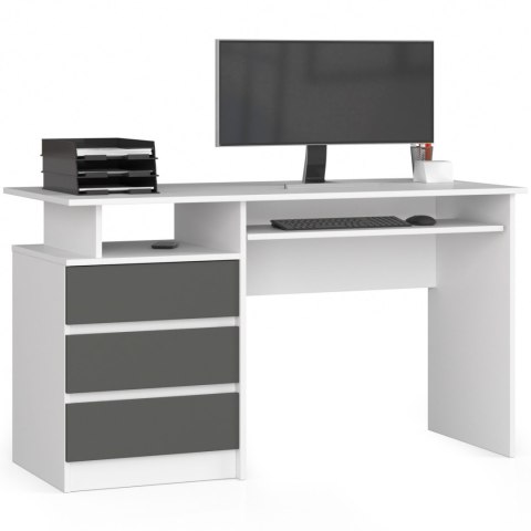 BIURKO CLP 135cm PK BIAŁE / SZARE