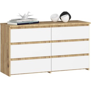 KOMODA CL100 6SZ PK DĄB ARTISAN / BIAŁA