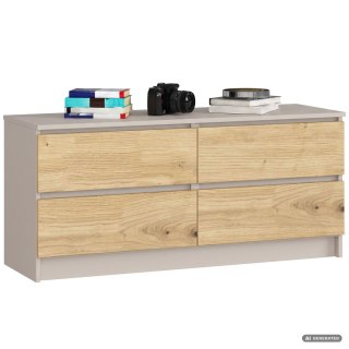 KOMODA K120 4SZ CLP PK KASZMIR / DĄB ARTISAN