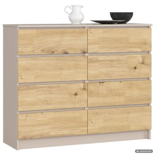 KOMODA K120 8SZ CLP PK KASZMIR / DĄB ARTISAN