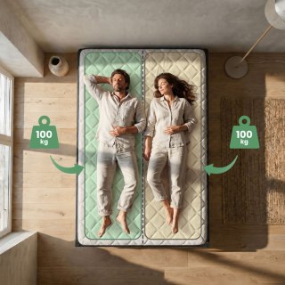 Łóżko Metalowe 140x200 cm z Materacem Łóżko Gościnne Składane Metalowy Stelaż i Rama Czarne 9 nóżek 20 listew