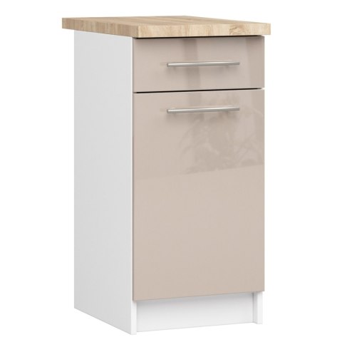 Szafka OLIWIA S40 SZ1 + BLAT BIAŁA / CAPPUCCINO POŁYSK