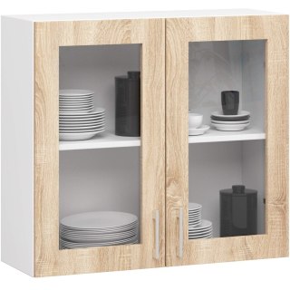ZESTAW KUCHENNY Z WITRYNĄ LIMA 2.4M H720 BIAŁY / DĄB SONOMA