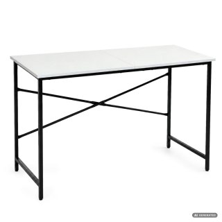 Biurko komputerowe SIMPLE Białe 120 cm czarny stelaż styl industrialny 120x50x75 cm