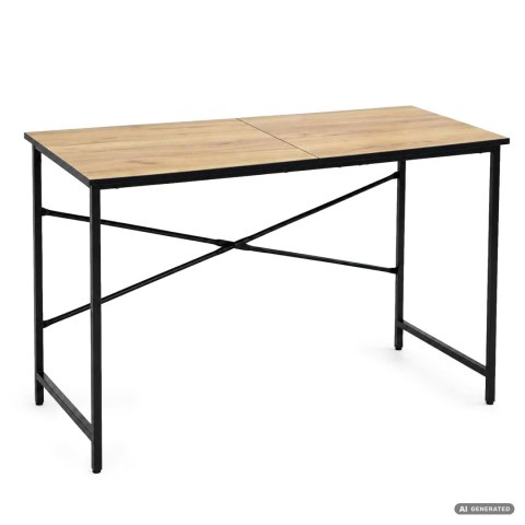 Biurko komputerowe SIMPLE Dąb Craft 120 cm czarny stelaż styl industrialny 120x50x75 cm