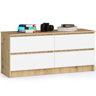 KOMODA K120 4SZ CLP PK DĄB ARTISAN / BIAŁY