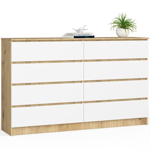 KOMODA K160 8SZ CLP DĄB ARTISAN / BIAŁY