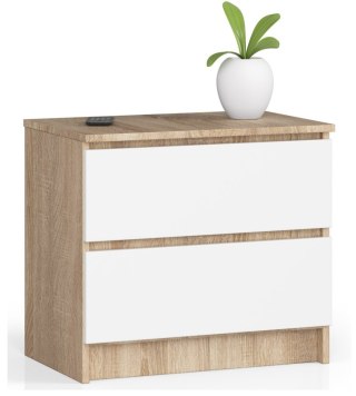 KOMODA K60 2SZ CLP PK DĄB SONOMA / BIAŁY