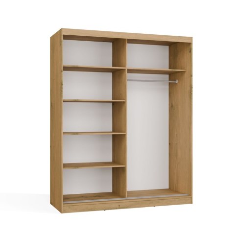 SZAFA Przesuwna IGA 160 CM Szprosy BIEL DĄB ARTISAN Stylowa i Funkcjonalna
