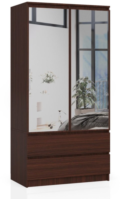 SZAFA S 90 cm 2 DRZWI 2 SZUFLADY 2 LUSTRA PK WENGE
