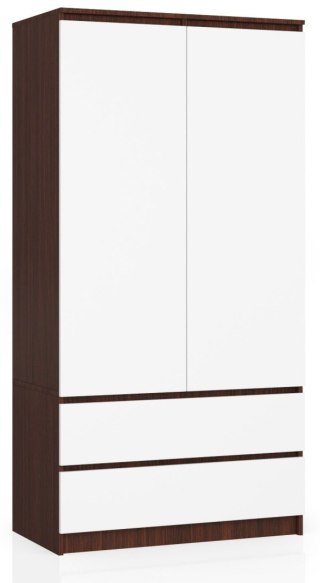 SZAFA S 90 cm 2 DRZWI 2 SZUFLADY PK WENGE / BIAŁA