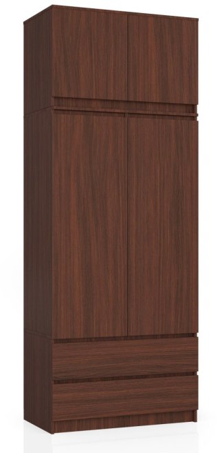 SZAFA Z NADSTAWKĄ S 90 cm 2 DRZWI 2 SZUFLADY PK WENGE