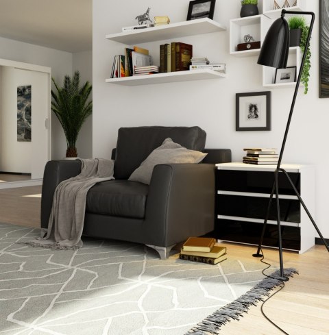 SZAFKA NOCNA CL3 60 cm PK BIAŁA / CZARNY POŁYSK